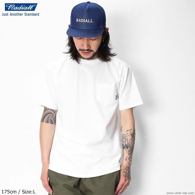 RADIALL PLAIN - CREW NECK POCKET T-SHIRT S/S (WHITE)
