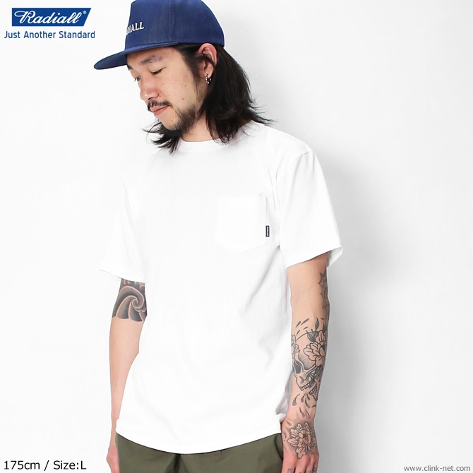 RADIALL PLAIN - CREW NECK POCKET T-SHIRT S/S (WHITE)