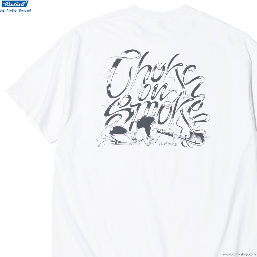 RADIALL CHOKE ON SMOKE - CREW NECK T-SHIRT S/S (WHITE) [RAD-24SS-TEE007]