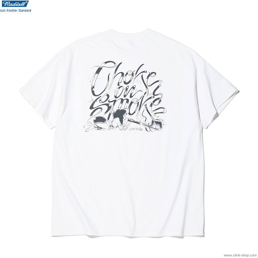 RADIALL CHOKE ON SMOKE - CREW NECK T-SHIRT S/S (WHITE) [RAD-24SS-TEE007]