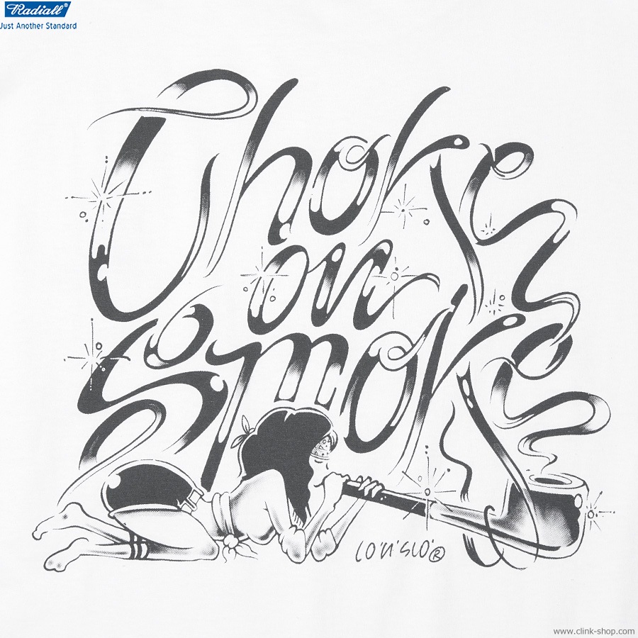 RADIALL CHOKE ON SMOKE - CREW NECK T-SHIRT S/S (WHITE) [RAD-24SS-TEE007]