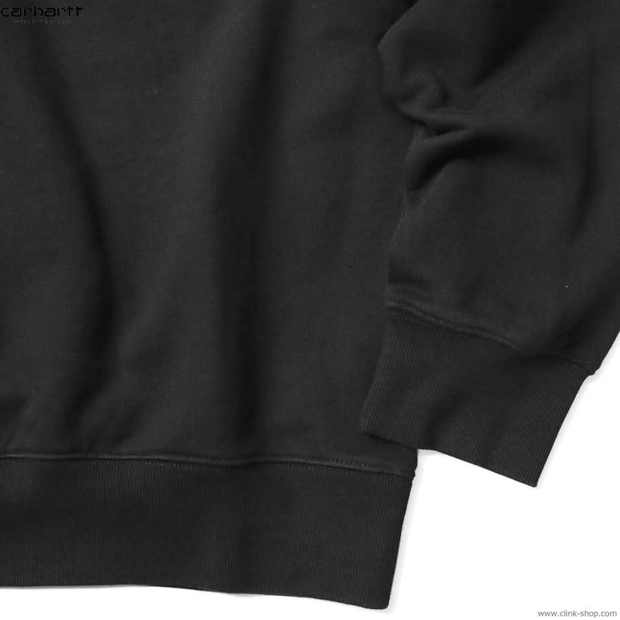 CARHARTT WIP POCKET SWEAT SHIRT (BLACK GARMENT WASHED)