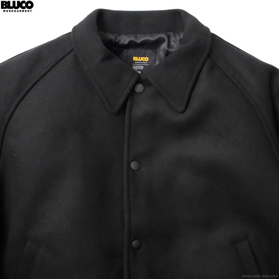 BLUCO HEAVY MELTON AWARD JACKET (BLACK) [157-31-046]