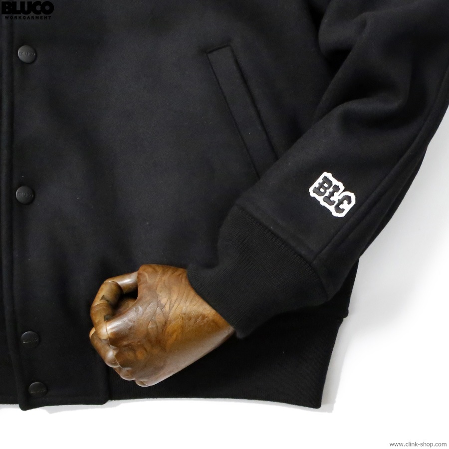 BLUCO HEAVY MELTON AWARD JACKET (BLACK) [157-31-046]