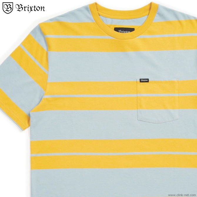 BRIXTON HILT S/S POCKET KNIT (GOLD��LIGHT BLUE)