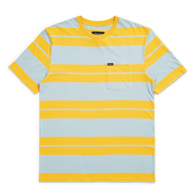 BRIXTON HILT S/S POCKET KNIT (GOLD��LIGHT BLUE)