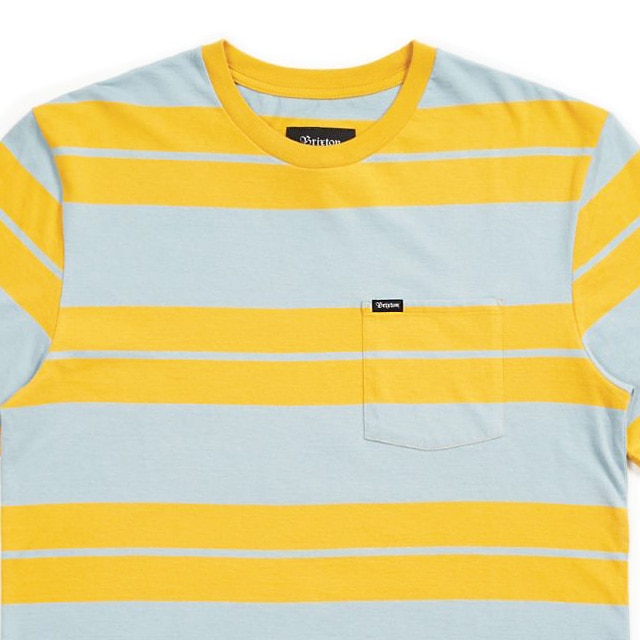 BRIXTON HILT S/S POCKET KNIT (GOLD��LIGHT BLUE)
