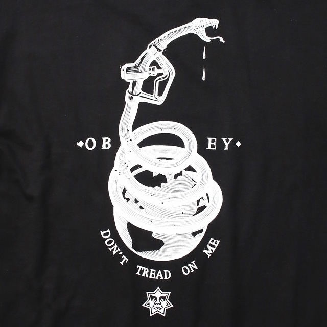 OBEY PREMIUM TEE "DON'T TREAD ON ME" (BLACK) [ARTIST SERIES:RAVI ZUPA]