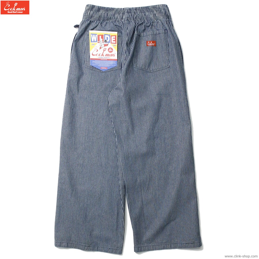 COOKMAN WIDE CHEF PANTS HICKORY NAVY