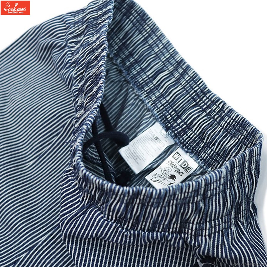 COOKMAN WIDE CHEF PANTS HICKORY NAVY