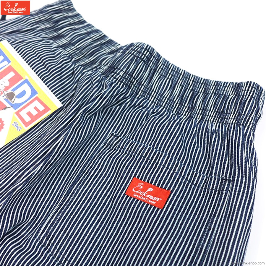 COOKMAN WIDE CHEF PANTS HICKORY NAVY