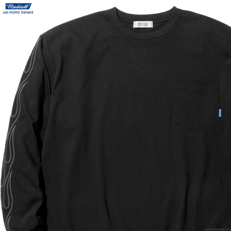 【美品】RADIALL FLAMES-CREW NECK POCKET Tシャツ CLINK｜RADIALL FLAMES - CREW NECK POCKET T-SHIRT L/S (WHITE