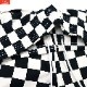 COOKMAN WIDE CHEF PANTS CHECKER BLACK