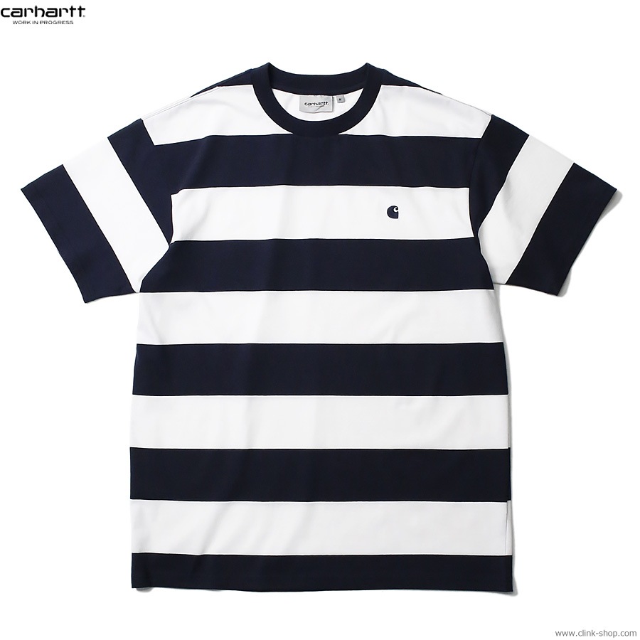 CARHARTT WIP S/S DAMPIER T-SHIRT (DAMPIER STRIPE ATOM BLUE/WHITE)