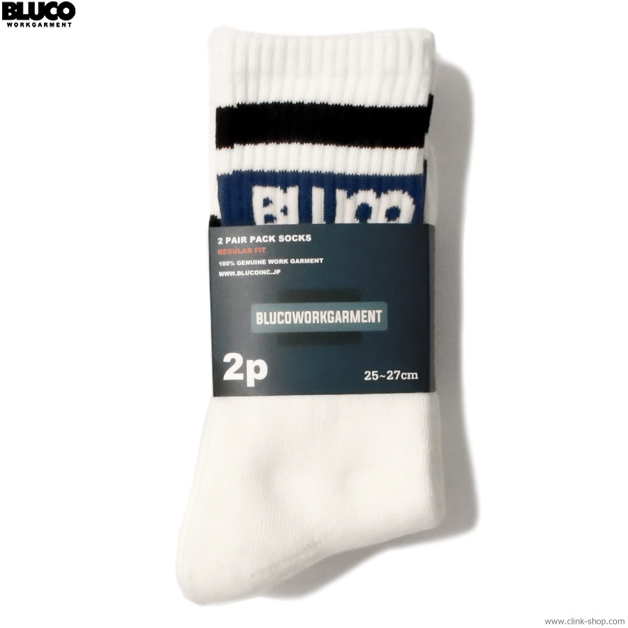 BLUCO 2-PACK SOX -Line- (WHITE/NAVY&WHITE/BURGUNDY) [153-55-003]