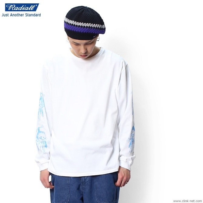 RADIALL BILLYS HOLIDAY - CREW NECK T-SHIRT L/S (WHITE)