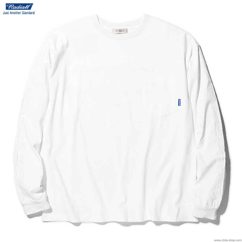 RADIALL FLAMES - CREW NECK POCKET T-SHIRT L/S (WHITE)