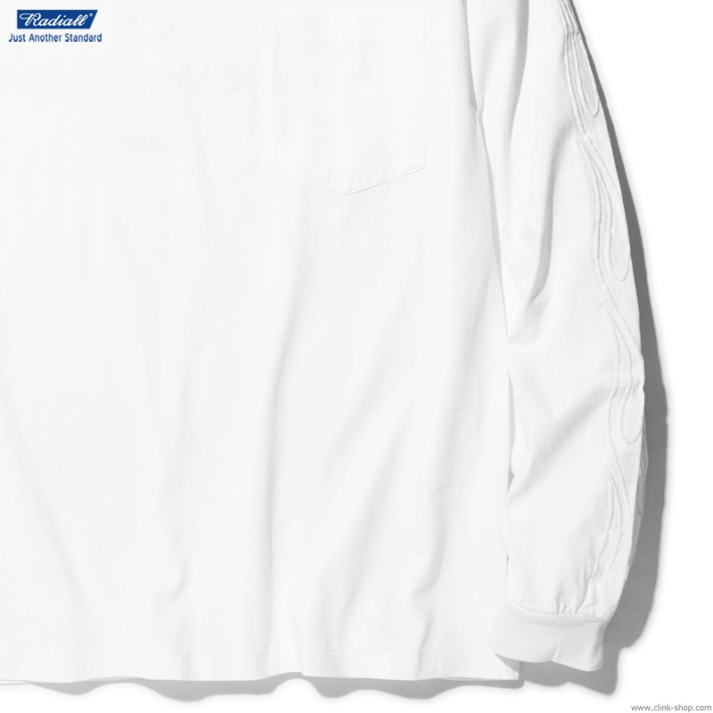 RADIALL FLAMES - CREW NECK POCKET T-SHIRT L/S (WHITE)