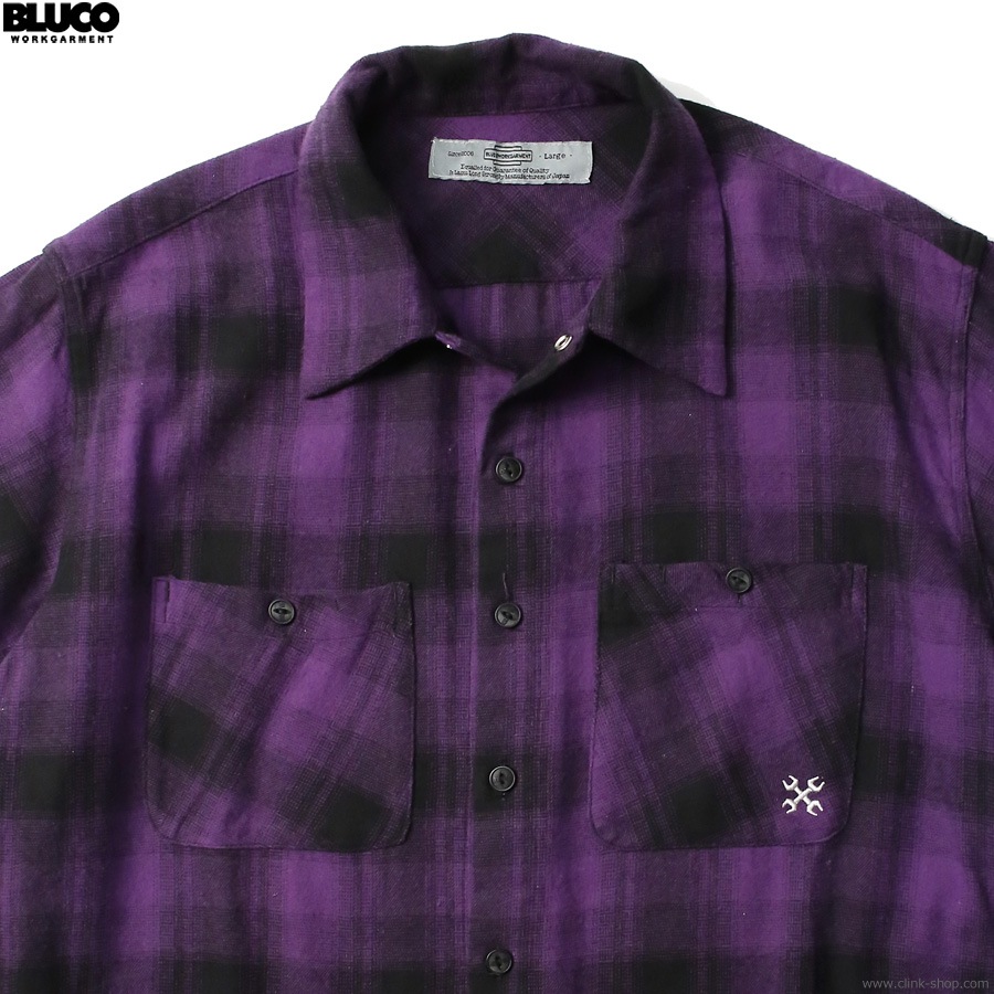 BLUCO OMBRE WORK SHIRT S/S (PURPLE) [1106-3A02]