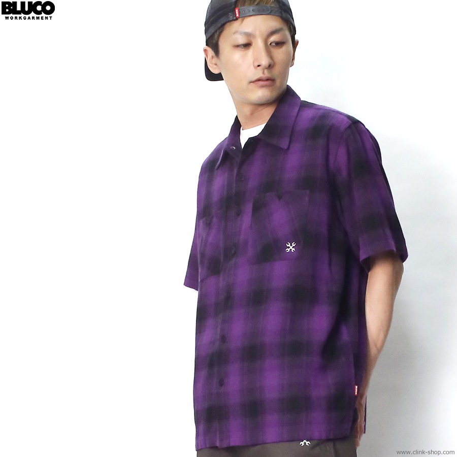 BLUCO OMBRE WORK SHIRT S/S (PURPLE) [1106-3A02]