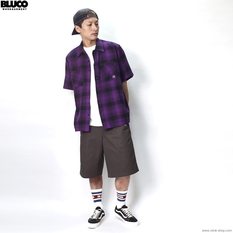BLUCO OMBRE WORK SHIRT S/S (PURPLE) [1106-3A02]
