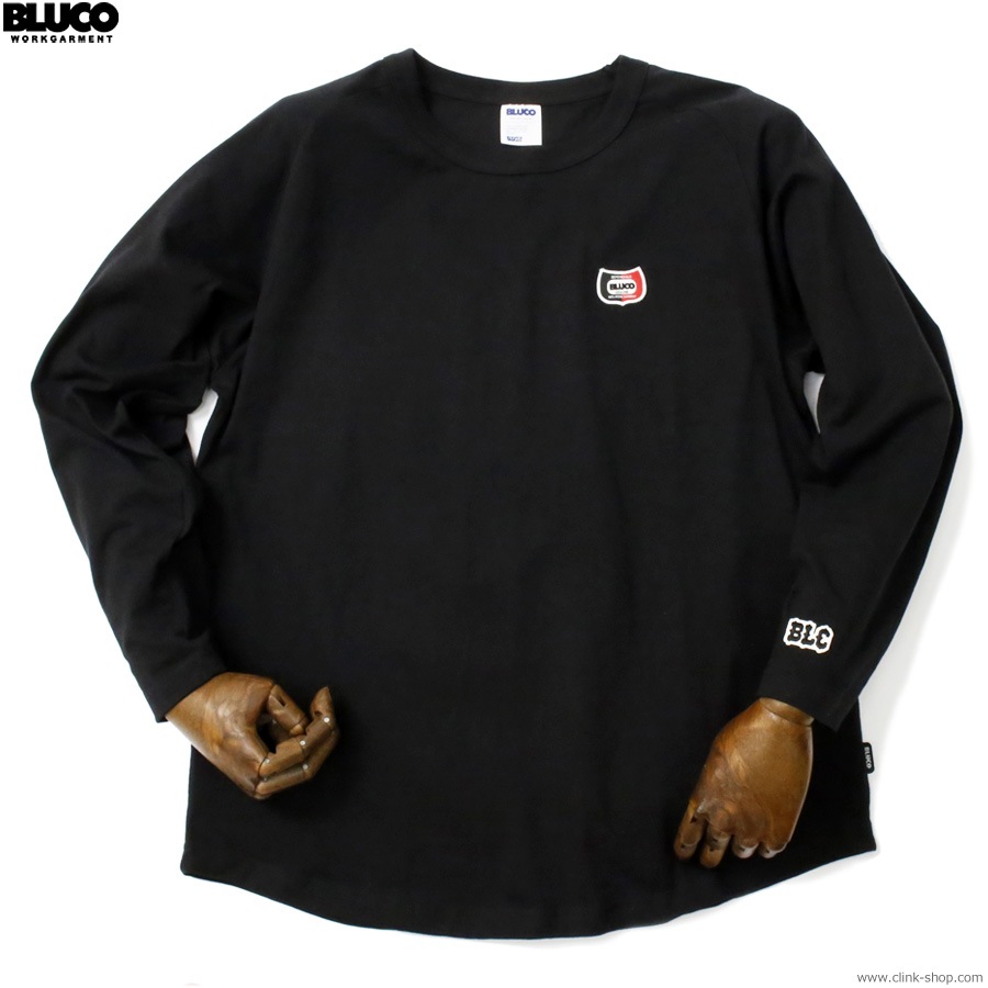 BLUCO HEAVY DRY COTTON RAGLAN L/S TEE -Champ- (BLACK) [155-12-012]