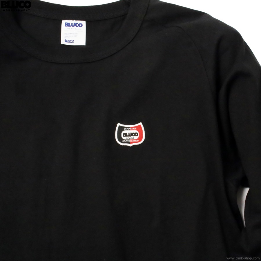 BLUCO HEAVY DRY COTTON RAGLAN L/S TEE -Champ- (BLACK) [155-12-012]