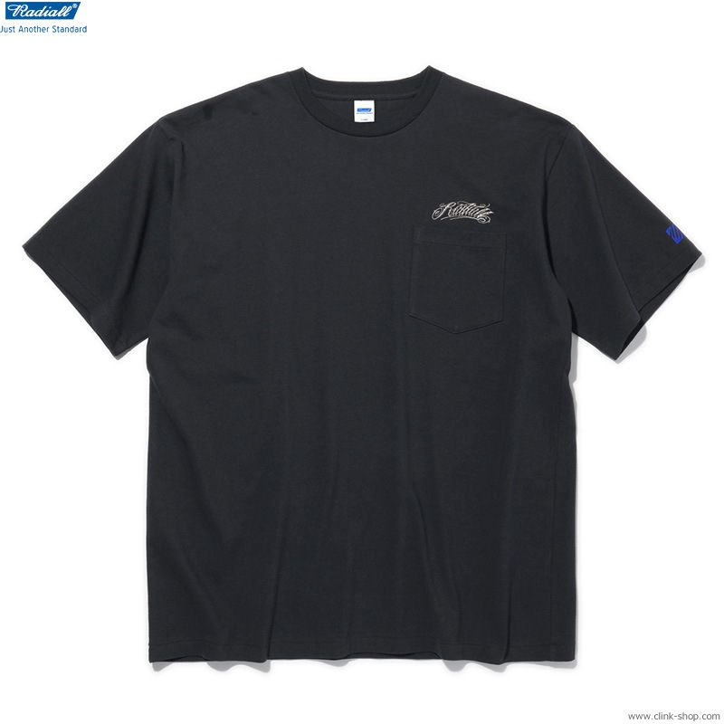 RADIALL SCRIPT - CREW NECK POCKET T-SHIRT S/S (BLACK) [RAD-22SS-SPOT-TEE003]