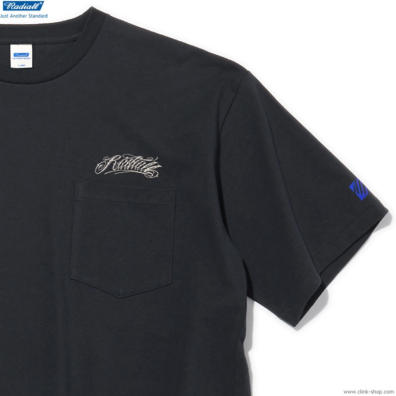 RADIALL SCRIPT - CREW NECK POCKET T-SHIRT S/S (BLACK) [RAD-22SS-SPOT-TEE003]