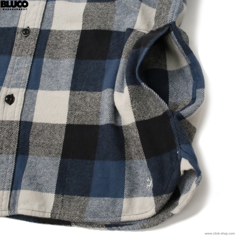 BLUCO BUFFALO CHECK FLANNEL SHIRT (NAVY) [155-11-048]