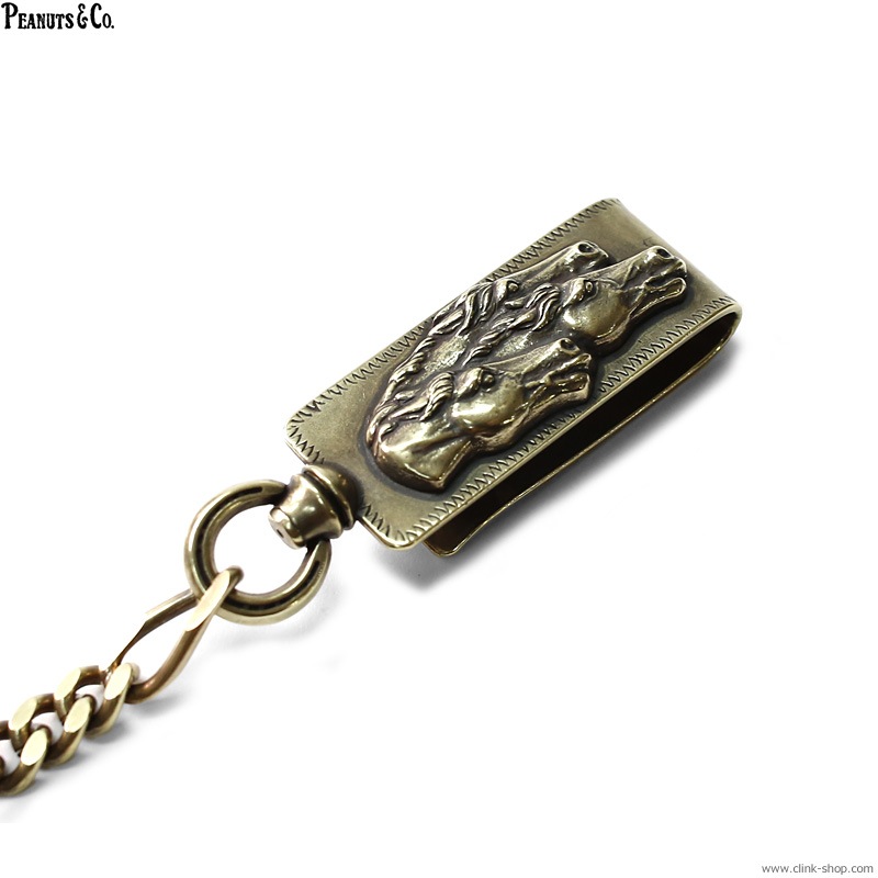 PEANUTS & CO. HORSE CLIP TYPE KEYCHAIN (BRASS)