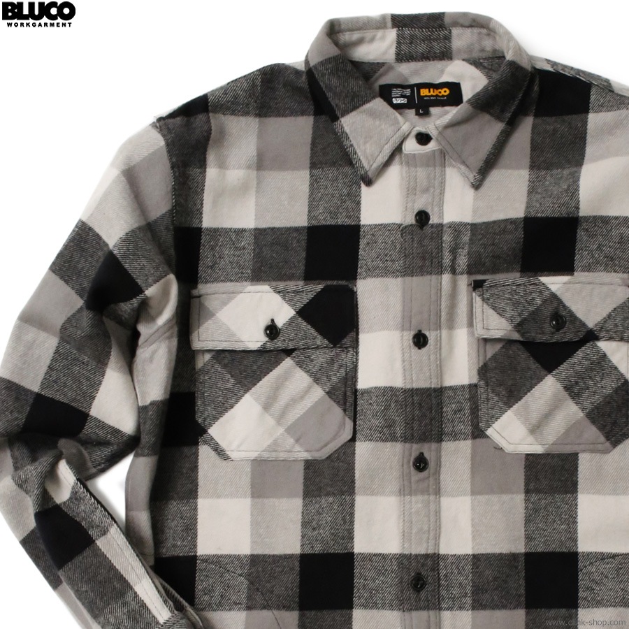 BLUCO BUFFALO CHECK FLANNEL SHIRT (BLACK) [155-11-048]