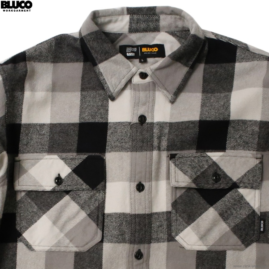 BLUCO BUFFALO CHECK FLANNEL SHIRT (BLACK) [155-11-048]