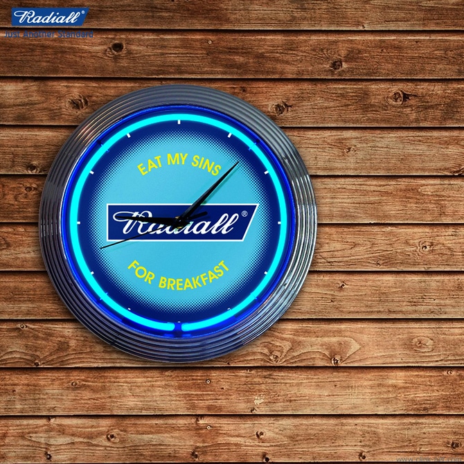 RADIALL FLAGS - NEON CLOCK