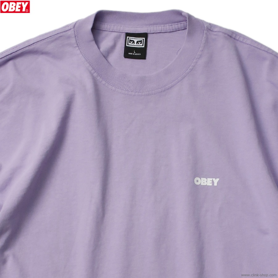 OBEY HEAVYWEIGHT TEE L/S "OBEY BOLD 3" (DIGITAL LAVENDER)