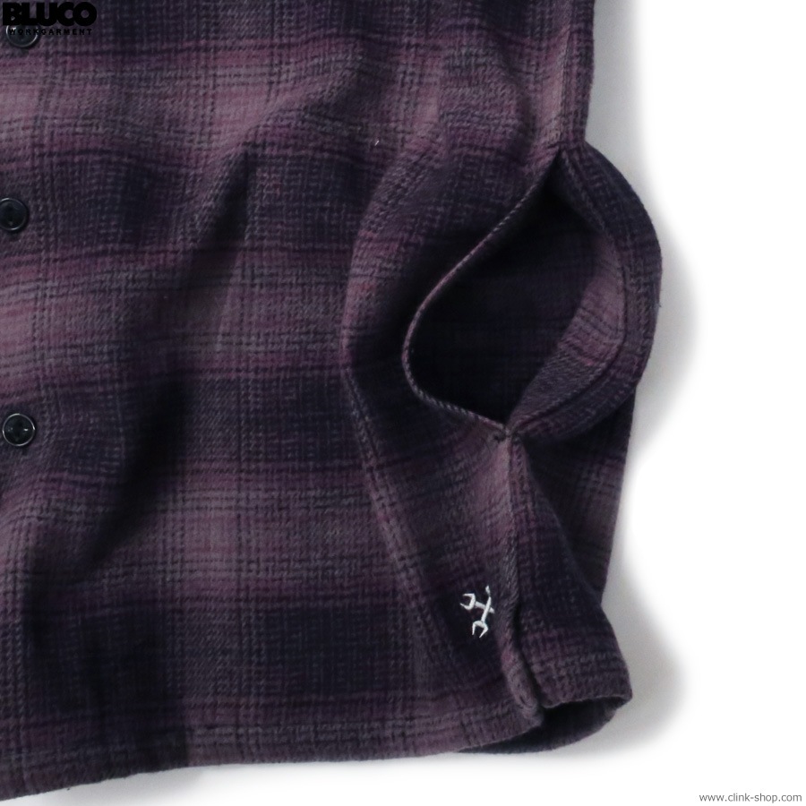 BLUCO OMBRE CHECK FLANNEL SHIRT (PURPLE) [155-11-047]