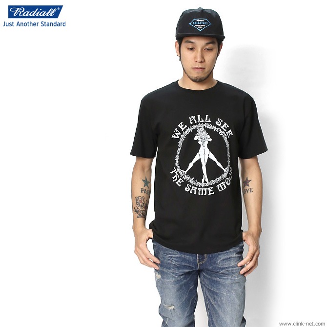 RADIALL CIRCLE OF LOVE - CREW NECK T-SHIRT (BLACK)