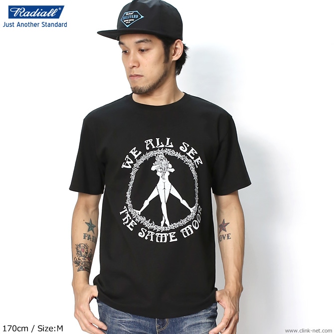 RADIALL CIRCLE OF LOVE - CREW NECK T-SHIRT (BLACK)