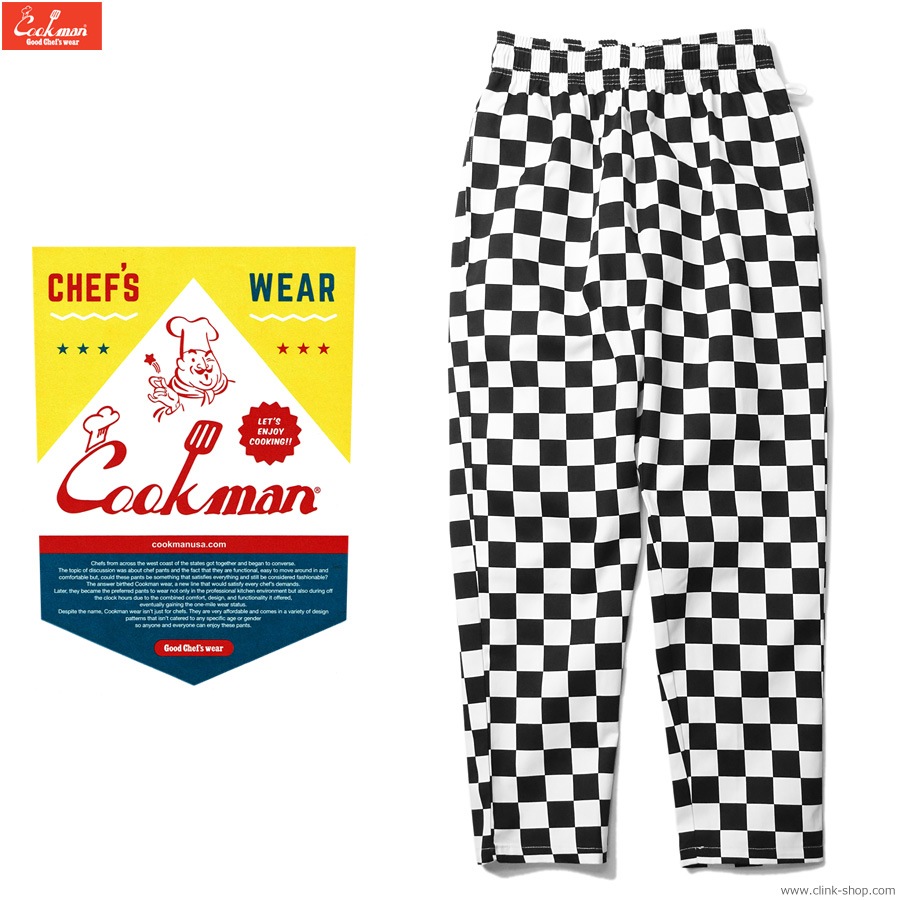 Cookman シェフパンツ 黒チェッカー COOKMAN クックマン シェフパンツ Chef Pants Checker Charcoal