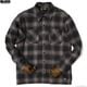 BLUCO OMBRE CHECK FLANNEL SHIRT (BLACK) [155-11-047]