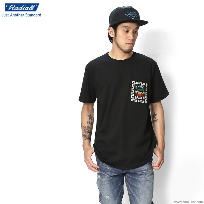 RADIALL COSMIC GIPSY - CREW NECK POKET T-SHIRT (BLACK)