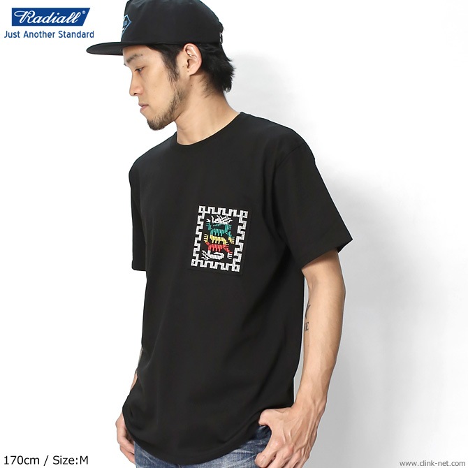 RADIALL COSMIC GIPSY - CREW NECK POKET T-SHIRT (BLACK)