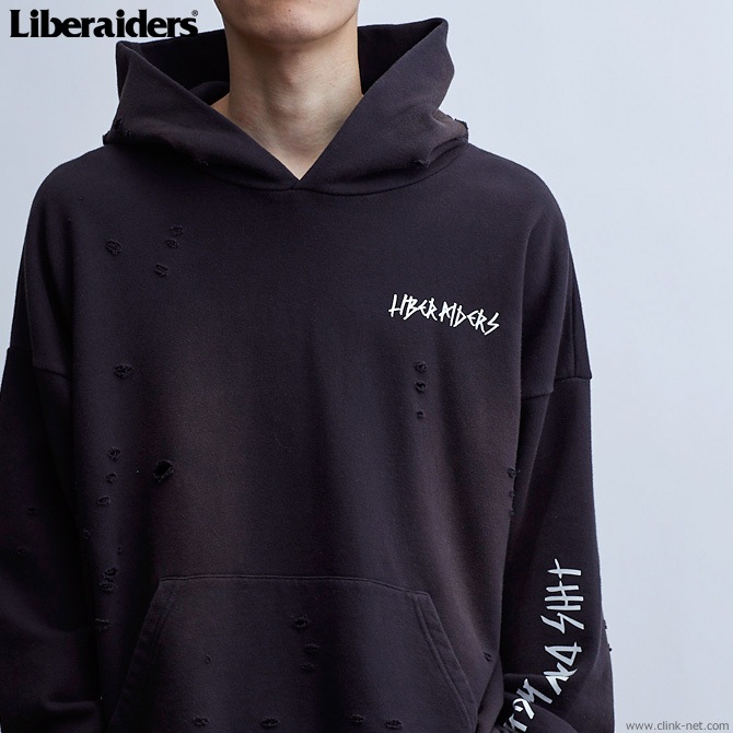 CLINK｜LIBERAIDERS DAMAGED PULLOVER HOODIE (BLACK) #71301｜東京