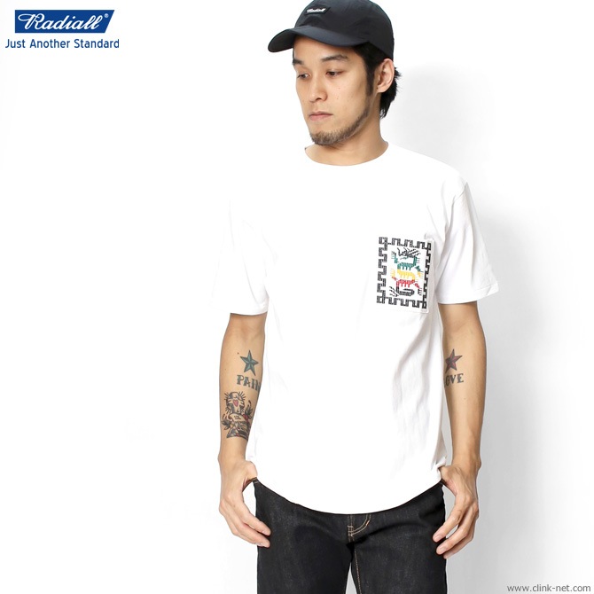 RADIALL COSMIC GIPSY - CREW NECK POKET T-SHIRT (WHITE)