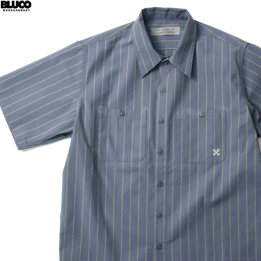 CLINK｜BLUCO STANDARD WORK SHIRT S/S (OLIVE.STP) [0108-3A01]｜東京