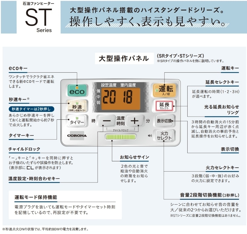 コロナ　FHーST5723BYーW 石油ファンヒーター デジタル操作 ホワイト 15畳用]石油ファンヒーターFH-ST5723BY(W) | OUTLET | CORONA公式
