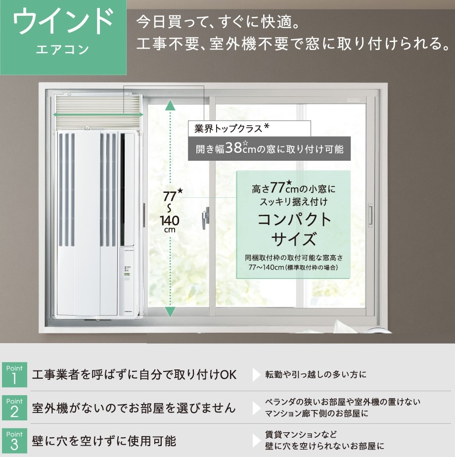 ウインドエアコン冷房専用 CW-1625R(WS) | OUTLET | CORONA公式