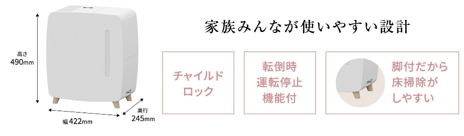 大能力ハイブリッド式加湿器(720mLタイプ)UF-HV123R(W) | OUTLET,加湿