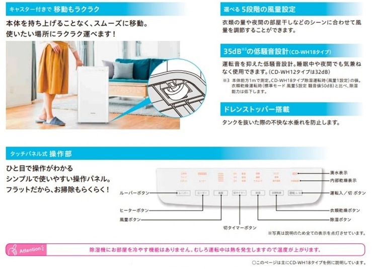 CORONA 除湿機 CD-WH18 ホワイト ラッシー 衣類乾燥除湿機 ファミリータイプ18L CD-WH1823(K) | OUTLET