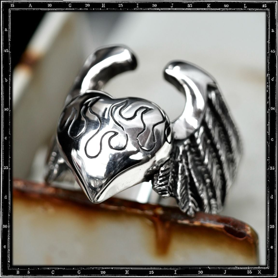 HEART & WINGS RING - LARGE